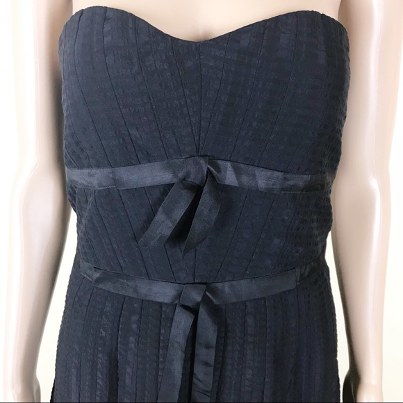 MARC BY MARC JACOBS Black Textured Silk Strapless Cocktail Dress - Picture 3 of 8